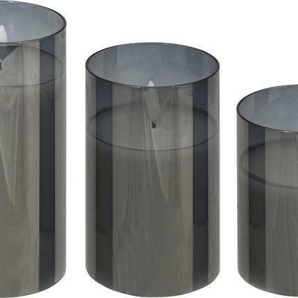 Atmosphera LED kaarsen met flikkerend effect - Set van 3 stuks - Zwart