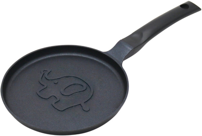Klausberg KB-7974 Pannekoekenpan - Olifant Motief - Ø18 cm - Zwarte Antiaanbaklaag - Geschikt voor Alle Kookstellen Inclusief Inductie