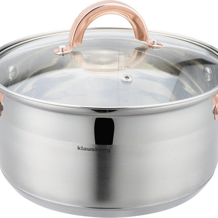 Klausberg 7732 - stoompan - 4 delig - 22 cm - rvs - alle warmtebronnen