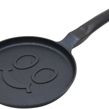 Klausberg KB-7971 Pannekoekenpan - Lachend Gezicht Design - Ø18 cm - Zwarte Antiaanbaklaag - Geschikt voor Alle Kookstellen Inclusief Inductie - Smiley