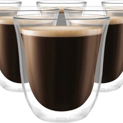 Dubbelwandige Glazen - 220 ml - Set van 6 - Koffieglazen - Theeglas - Cappuccino Glazen - Latte Macchiato Glazen