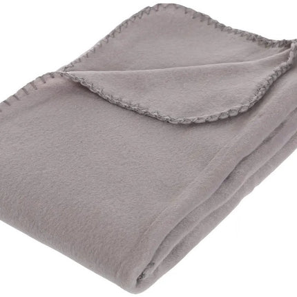Atmosphera Polar Fleece deken of plaid - 2x - grijs - 125 x 150 cm - polyester - Bankdeken - Fleece plaid