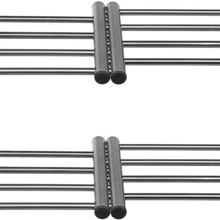 5Five Uitschuifbare/verstelbare pannen onderzetter - 2x - RVS - 22,5 x 20 cm - Pannenonderzetter