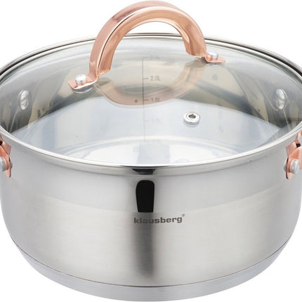 Klausberg 7729 - stoompan - 4 delig - 20 cm - rvs - alle warmtebronnen