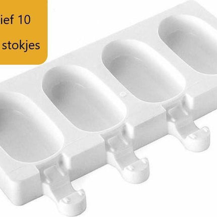 Magnum mold -siliconen mold magnum -magnum vormpjes - ijsjes vorm - siliconen mal - ijs stokjes - inclusief 10 houten stokjes -magnum vorm silicone - magnum ice mold - tiktok magnum mold -magnums maker -shock mold -shock magnum siliconen bakvorm