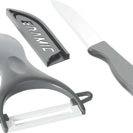 5Five - Keukengerei set - dunschiller met aardappelmesje - grijs - kunststof