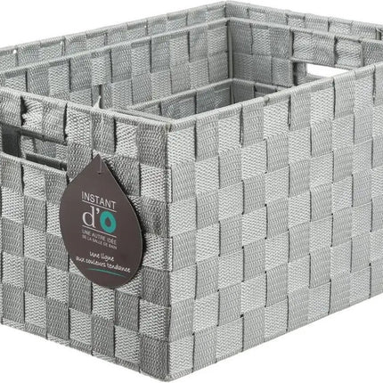 Gevlochten opbergmanden - Set van 4 - polyester - grijs - kast-organisers - opbergen