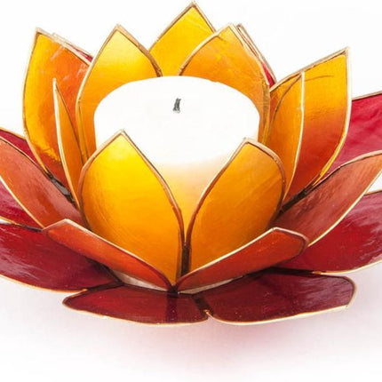 Lotus sfeerlicht 3-kleurig goudrand - 13.5 cm - S