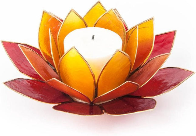 Lotus sfeerlicht 3-kleurig goudrand - 13.5 cm - S