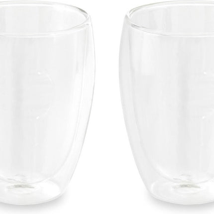 Set van 8x dubbelwandige thee/koffieglazen 350 ml transparant - Cappucino / Machiato glazen