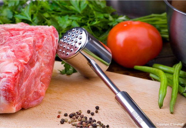 Kinghoff - Premium Vleeshamer - Vermalser - Tenderizer - Professioneel - Dubbelzijdig - RVS