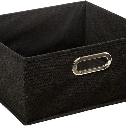 5Five Opbergmand/kastmand - zwart - linnen - 14 liter - 31 x 31 x 15 cm - Opbergbox - Vakkenkast manden