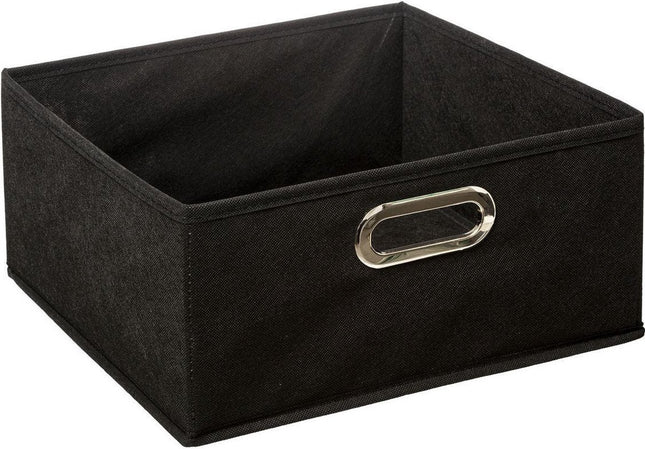 5Five Opbergmand/kastmand - zwart - linnen - 14 liter - 31 x 31 x 15 cm - Opbergbox - Vakkenkast manden