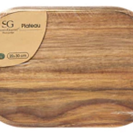 Secret de Gourmet – Acaciahouten Serveerplank – 30×20 cm – Natuurlijk Design