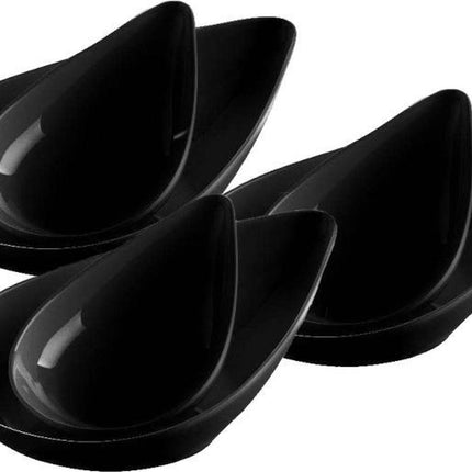 Melamine druppel schaaltjes zwart 6 stuks 17,5 cm x 11,5 cm