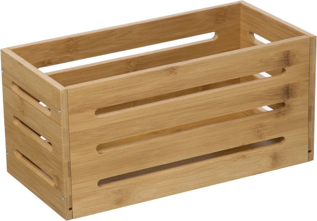 5Five Fruitkisten opslagbox - open structuur - lichtbruin - hout - L31 x B15 x H15 cm - Decoratie huis en tuin - Kisten/kistjes