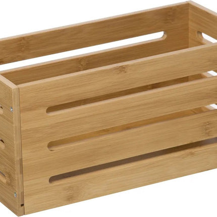 5Five Fruitkisten opslagbox - 2x - open structuur - lichtbruin - hout - L31 x B15 x H15 cm - Decoratie huis en tuin - Kisten/kistjes