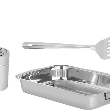 3-delige roestvrijstalen ovenpannenset 36 x 26 cm