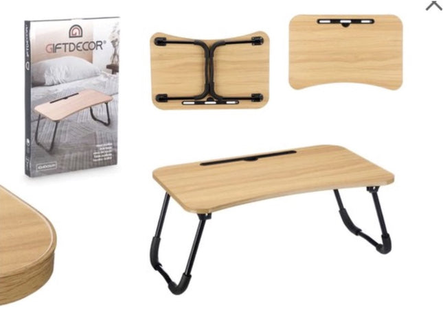 Comfortabel Laptop- en Tablettafel, Opvouwbaar en Ruimtebesparend– Houten Klaptafel, Multifunctioneel en Stijlvol – Ideaal voor Bed, Bank en Thuisgebruik!Afmetingen! 40x60x26cm
