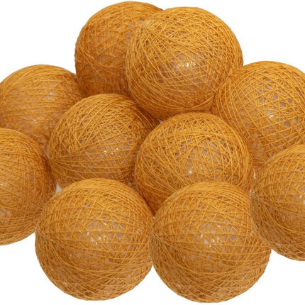 Lichtsnoer met lampjes in de vorm van 10 katoenen LED-bolletjes, lichtroze van kleur, 165 cm, Atmosphera