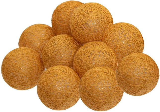 Lichtsnoer met lampjes in de vorm van 10 katoenen LED-bolletjes, lichtroze van kleur, 165 cm, Atmosphera
