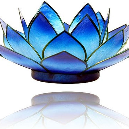 Lotus sfeerlicht blauw 2-kleurig - 13.5 cm - S