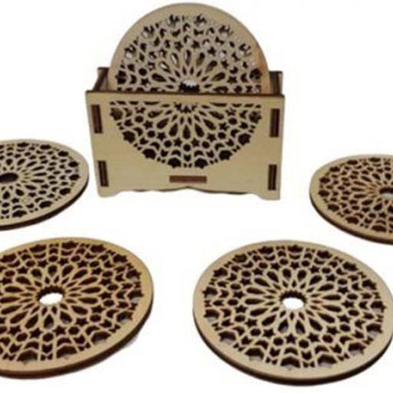 OOSTERSE HOUTEN ONDERZETTERS ROND I 6 STUKS I HOUTEN ONDERZETTERS I ONDERZETTERS I DUURZAME ONDERZETTERS