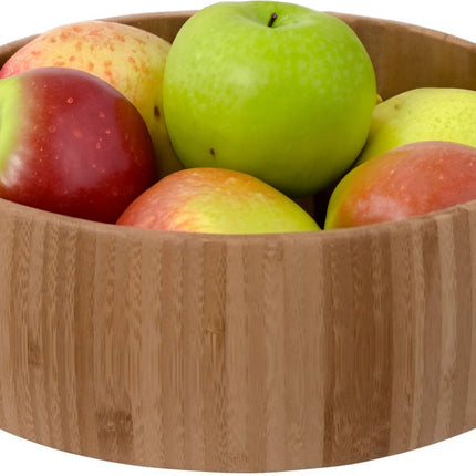 5Five Fruitschaal/fruitmand Bali - bamboe hout - D29 x H10 cm - bruin - rond