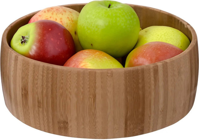 5Five Fruitschaal/fruitmand Bali - bamboe hout - D29 x H10 cm - bruin - rond