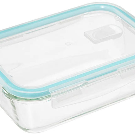 5Five Vershoudbakje met deksel - 3x - glas - luchtdicht - met clips - 21 x 15 x 7 cm - 1180 ml