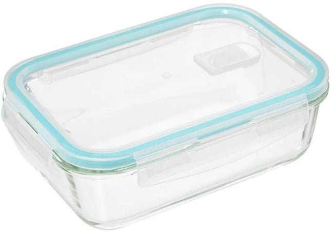 5Five Vershoudbakje met deksel - 3x - glas - luchtdicht - met clips - 21 x 15 x 7 cm - 1180 ml