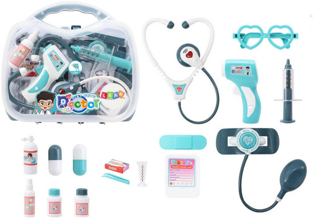 Speelgoed Dokterskoffer op Rolletjes Blauw - Met Licht en Geluid - Compleet Artsenset voor Kinderen - Dokterset - Speelgoed Dokter - Speelgoeddoktersset