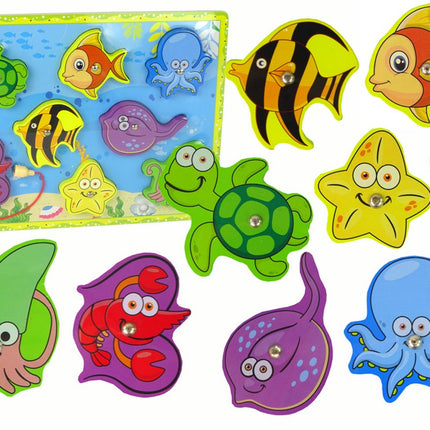 Houten Visspel Magnetisch - Educatief Speelgoed Zeedieren - Motoriek Spel voor Kinderen - Magnetisch Hengelspel - Vissen Hengelen - Vis Spel - Vis Vangen