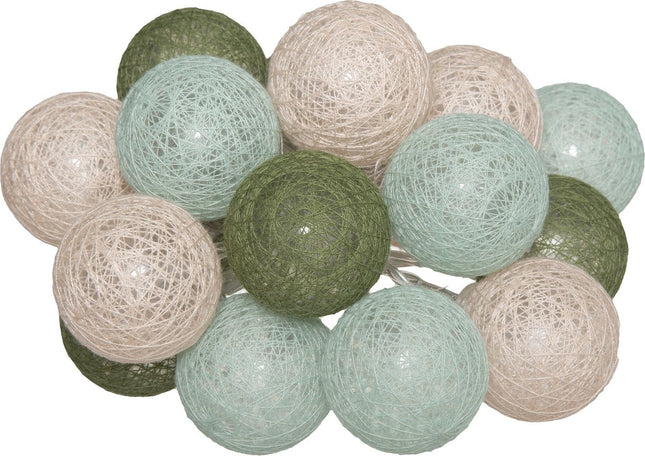 Atmosphera Lichtslinger - 16 verlichte balletjes/bollen 35 mm - multi kleuren mix - 255 cm - batterijen