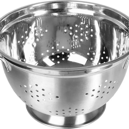 Vergiet/zeef op voet zilver 25 x 15 cm van RVS - Keukenvergieten