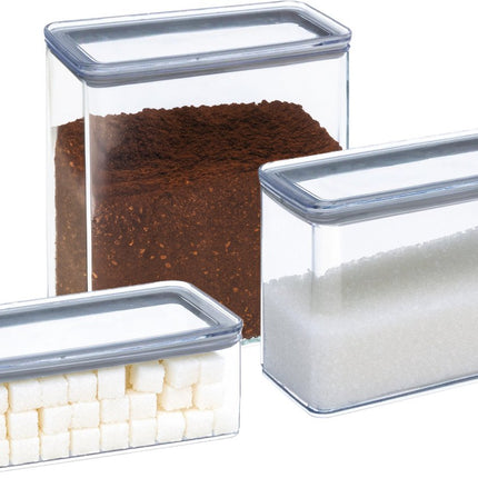 5Five Voorraadpotten set 3x - keuken/voedsel - kunststof - 1000/2000/3000 ml - luchtdicht deksel