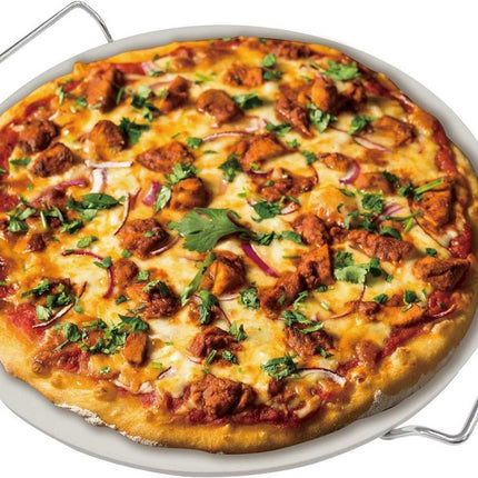 Cordieriet Pizza Steen Ø 33cm met Metalen Standaard - Bakkerskwaliteit - Oven - BBQ - Pizzaplank