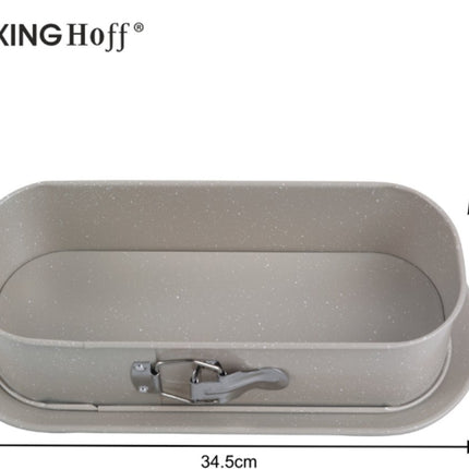 KINGHoff KH-1976 Bakvorm met losse bodem 34,5x15,5x8 cm - Broodvorm voor Hartige taarten, Cheesecake en Paté - Antiaanbaklaag - Ovenbestendig tot 220°C - Bakvorm - Ovenvorm - Cakevorm - Taartvorm -