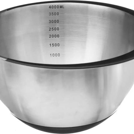 Beslagkom/mengkom RVS met antislip - 4,2L - Keukenbenodigdheden - Serveerschalen/saladeschalen