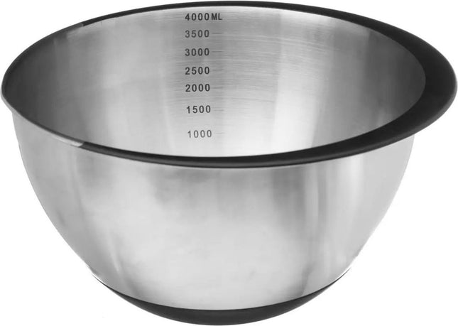 Beslagkom/mengkom RVS met antislip - 4,2L - Keukenbenodigdheden - Serveerschalen/saladeschalen