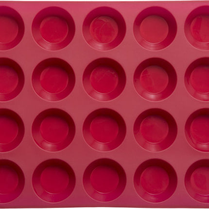 Petit Four bakvorm siliconen 33,2 x 23,1 x 2,6cm |20 Vormen | Rood | cakevorm met handgrepen | cakevormen | anti-aanbaklaag | voor oven en magnetron SILI20PTFR-PRO