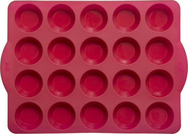 Petit Four bakvorm siliconen 33,2 x 23,1 x 2,6cm |20 Vormen | Rood | cakevorm met handgrepen | cakevormen | anti-aanbaklaag | voor oven en magnetron SILI20PTFR-PRO