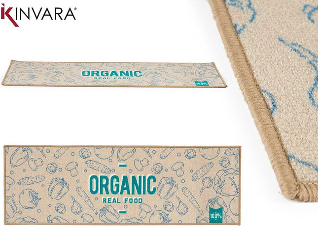 Gift Decor Tapijt Organic Beige Blauw Groen Polyamide (40 X 1 X 120 Cm)