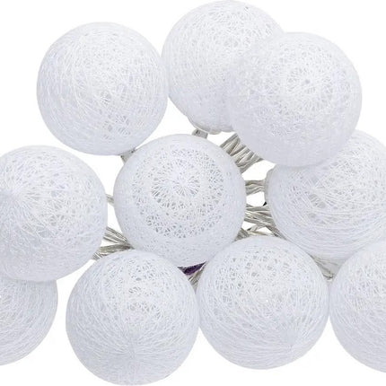 Atmosphera LED slinger - met 16 lichtbollen - D3,5 cm - wit - lengte 2,2 meter - Sfeer verlichting - lampjes