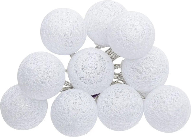 Atmosphera LED slinger - met 16 lichtbollen - D3,5 cm - wit - lengte 2,2 meter - Sfeer verlichting - lampjes