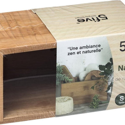 5Five Opberg/sorteer/lade verdelers bakjes - 4x stuks - bamboe hout - 18 x 9 x 9.5 cm