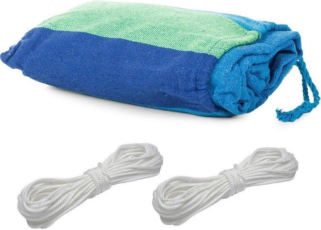 1 Persoons hangmat  - Katoen /  In Opbergtas + bevestiging touwen / max tot 200kg