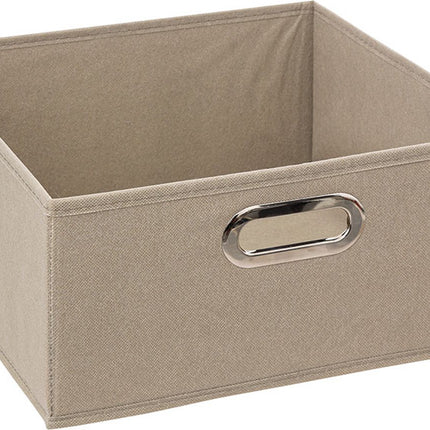 5Five Opbergmand/kastmandje - Taupe - 31 x 31 x 31 cm - 29 liter - Vakkenkast manden - Stof met versterkte bodem - Opvouwbaar