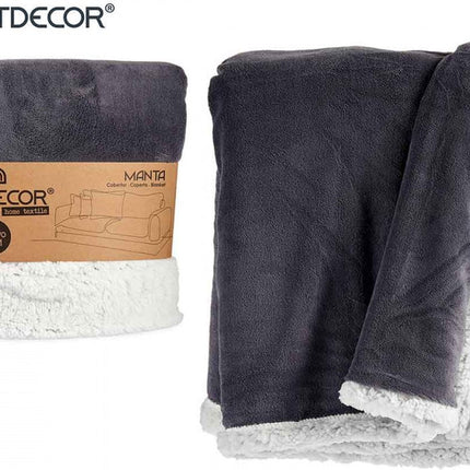 Fleece Deken Grijs Wit (130 x 170 cm)