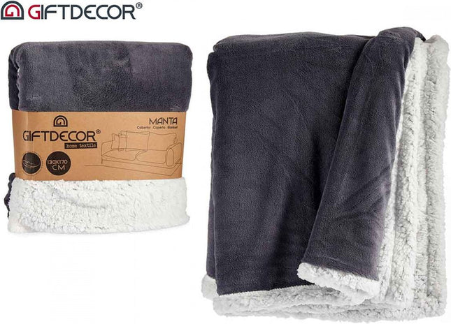 Fleece Deken Grijs Wit (130 x 170 cm)